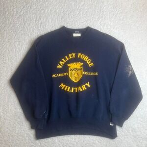Vintage Russell athletic men's blue valley forge academy college crewneck‎